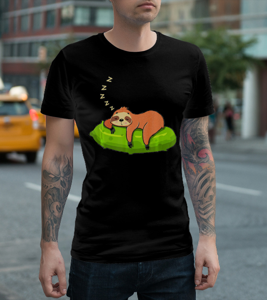 Lazy Sloth Sleeping on a Pickle with Zs T-Shirt