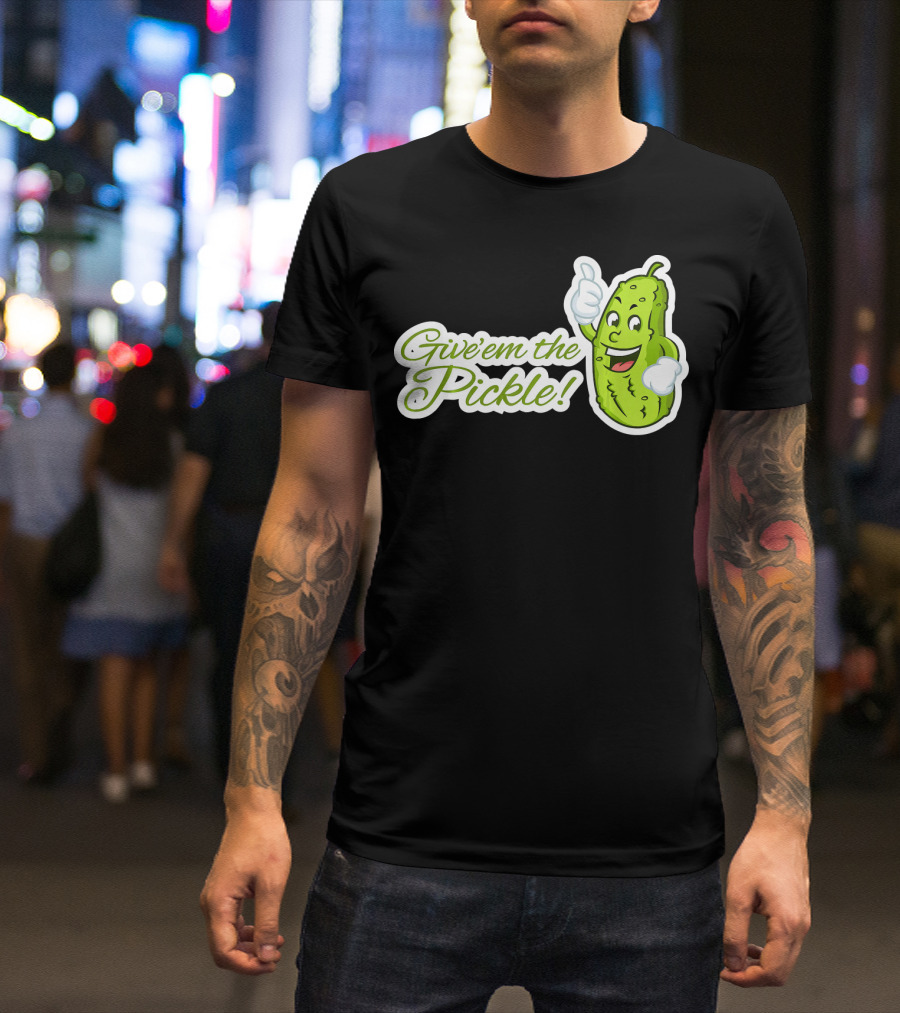 Give'em The Pickle Thumbs Up Cartoon Character T-Shirt
