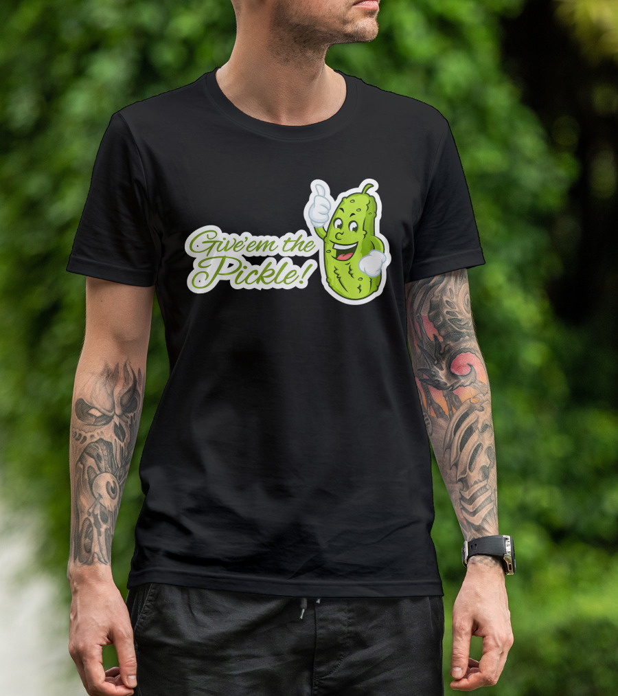 Give'em The Pickle Thumbs Up Cartoon Character T-Shirt