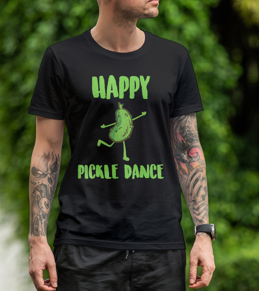 Hilarious Happy Pickle Dance With Cute Dill Pickle Animation T-Shirt