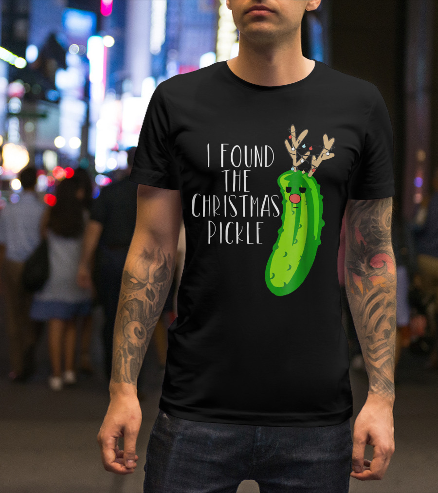 I Found The Christmas Pickle Reindeer Antlers Holiday Humor T-Shirt