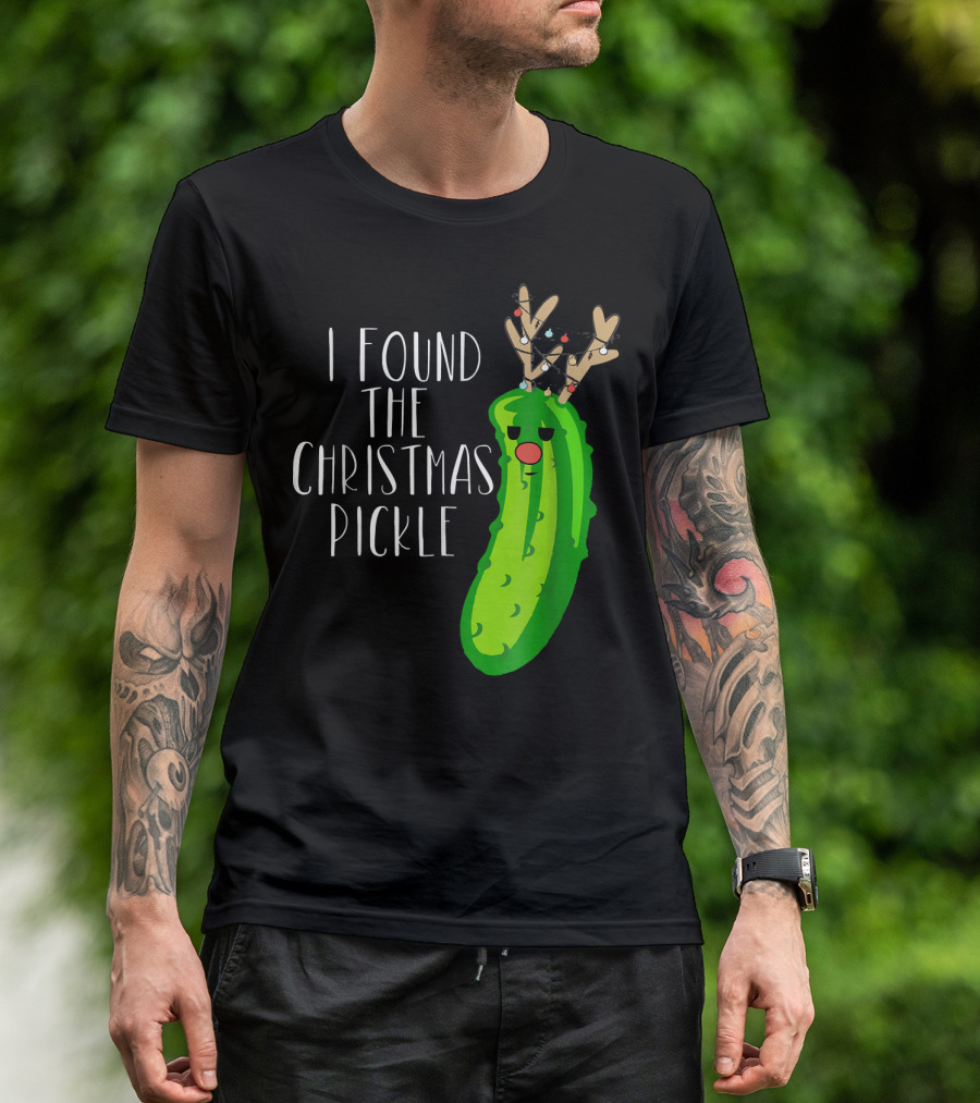 I Found The Christmas Pickle Reindeer Antlers Holiday Humor T-Shirt