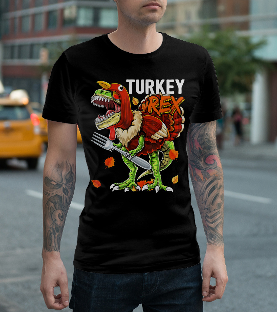 TURKEY REX Thanksgiving Dinosaur Costume T-Shirt