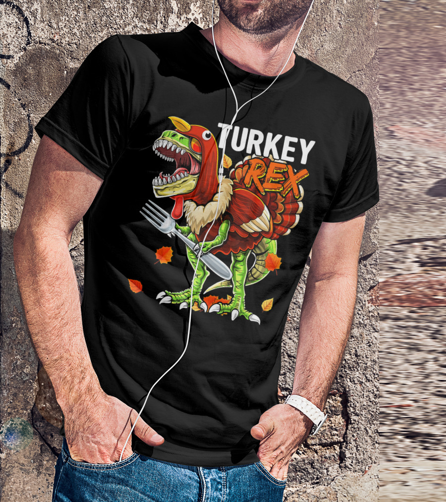 TURKEY REX Thanksgiving Dinosaur Costume T-Shirt