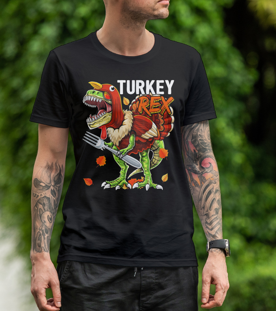 TURKEY REX Thanksgiving Dinosaur Costume T-Shirt