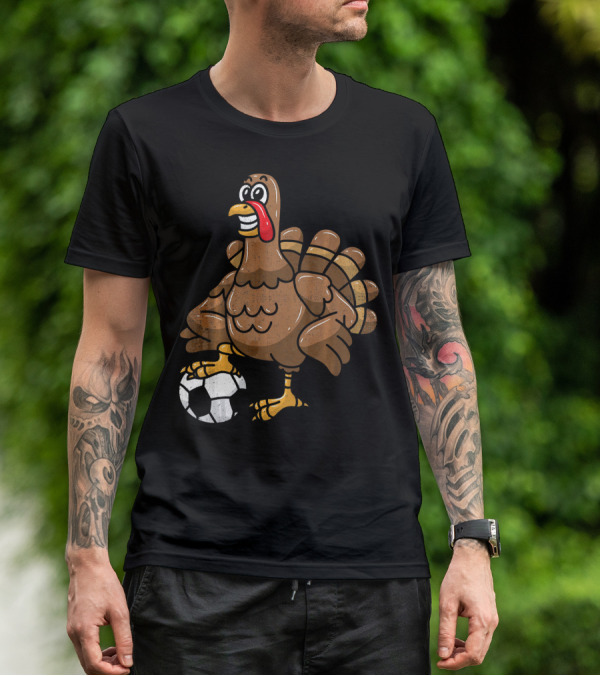 Thanksgiving Turkey Soccer Football Player T-Shirt