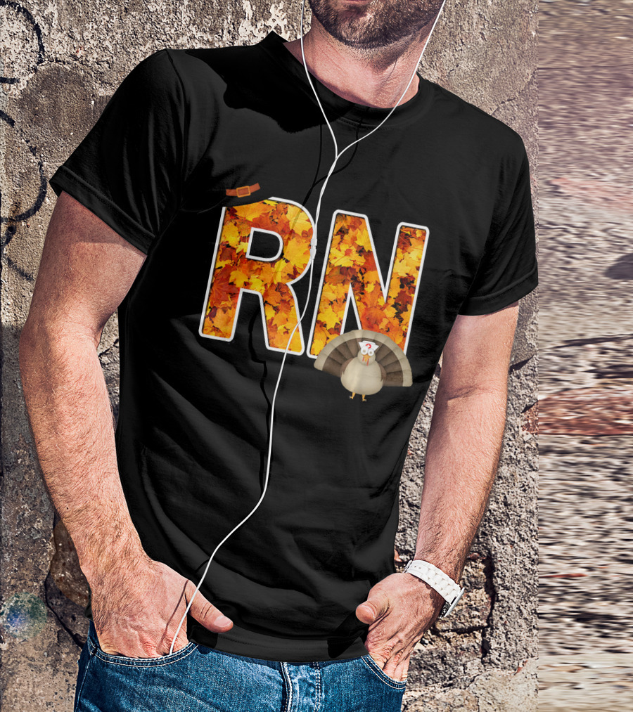 RN Thanksgiving Autumn Leaves Turkey T-Shirt