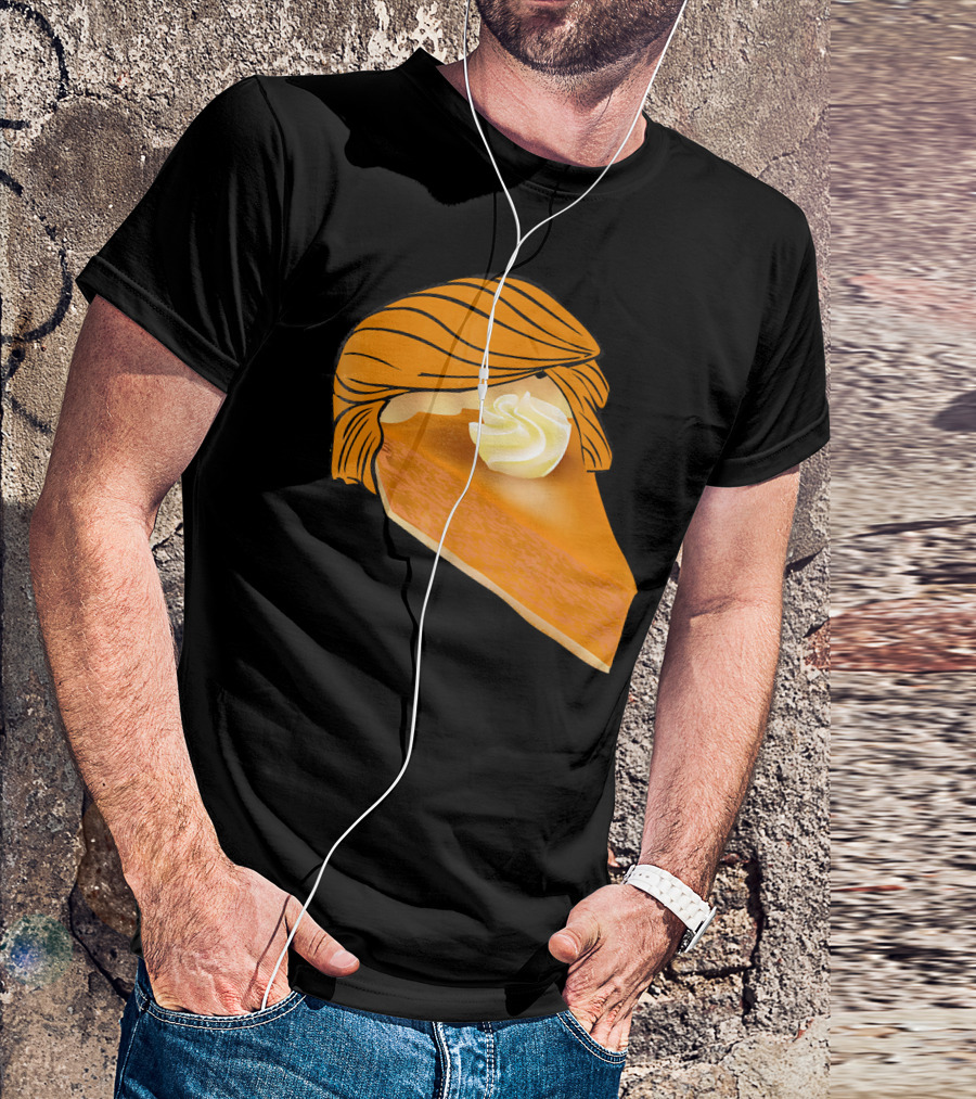 Pumpkin Pie Funny Trumpkin Pie Slice With Whipped Cream And Hairstyle T-Shirt