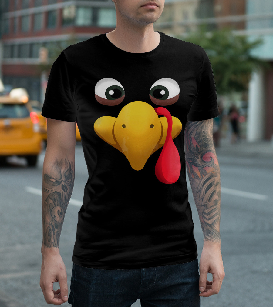 Funny Turkey Face with Realistic Expression T-Shirt