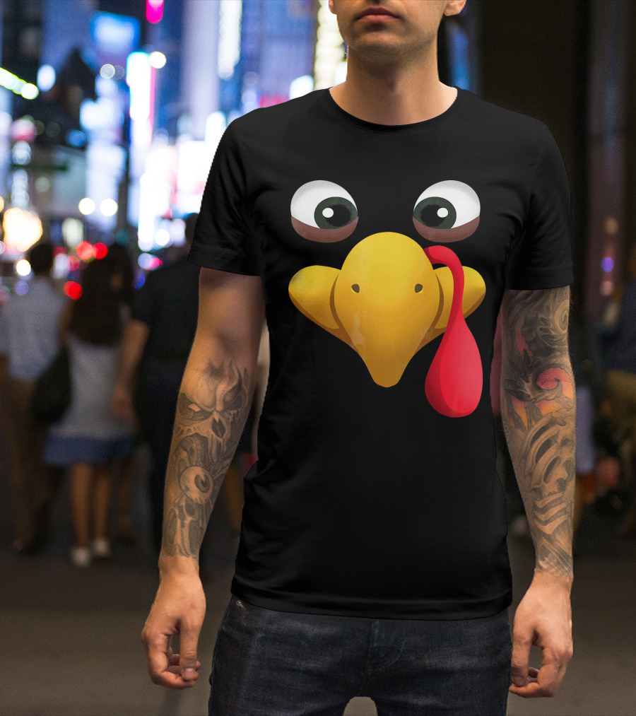 Funny Turkey Face With Realistic Expression T-Shirt