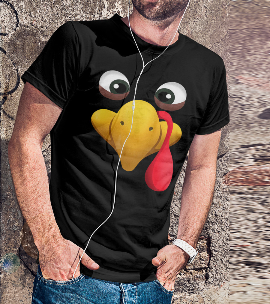 Funny Turkey Face With Realistic Expression T-Shirt
