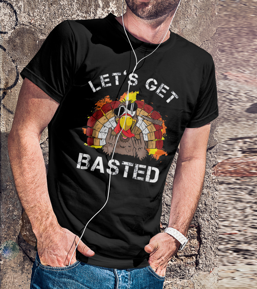 Let's Get Basted Crazy Turkey Mens T-Shirt