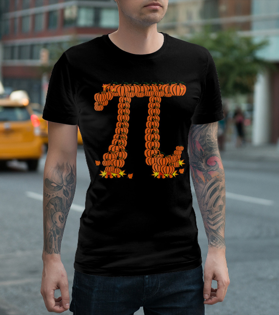 Pumpkin Pi Autumn Pattern with Leaves T-Shirt