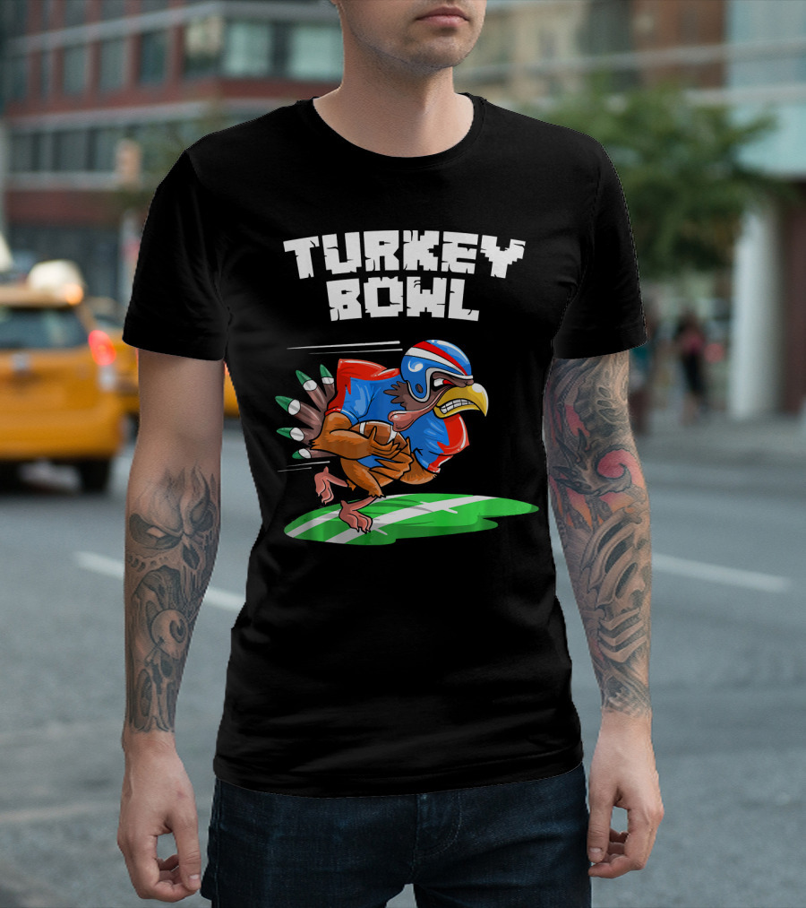 Turkey Bowl Funny Thanksgiving Football Turkey T-Shirt