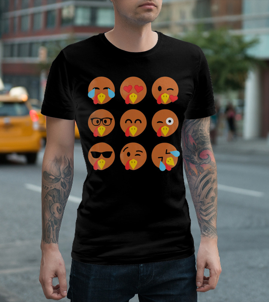 Turkey Emojis Crying Winking Heart Eyes Sunglasses Glasses Expressions T-Shirt