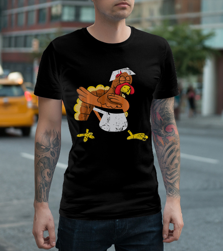 Dabbing Turkey Pilgrim Thanksgiving Dance T-Shirt
