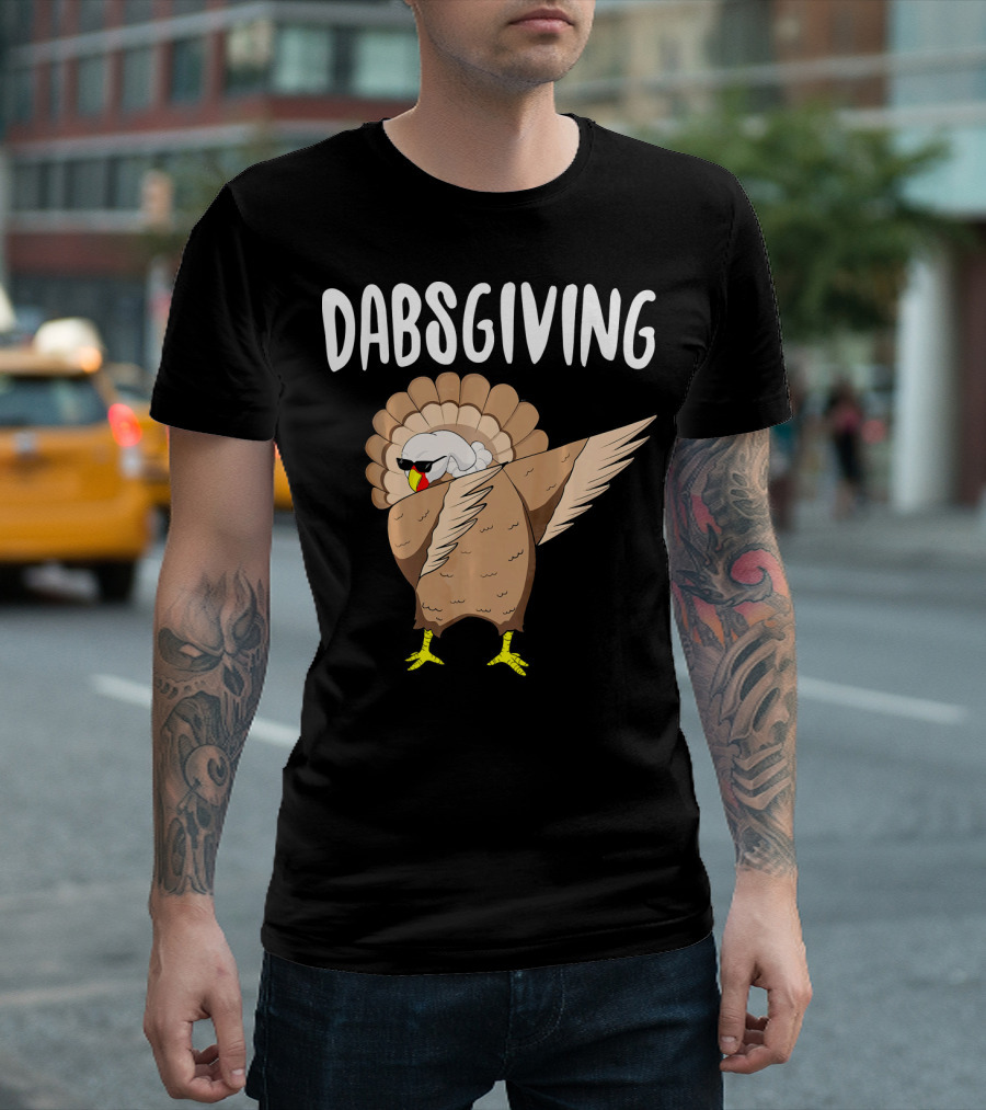 Dabsgiving Cool Dabbing Turkey Funny Thanksgiving T-Shirt