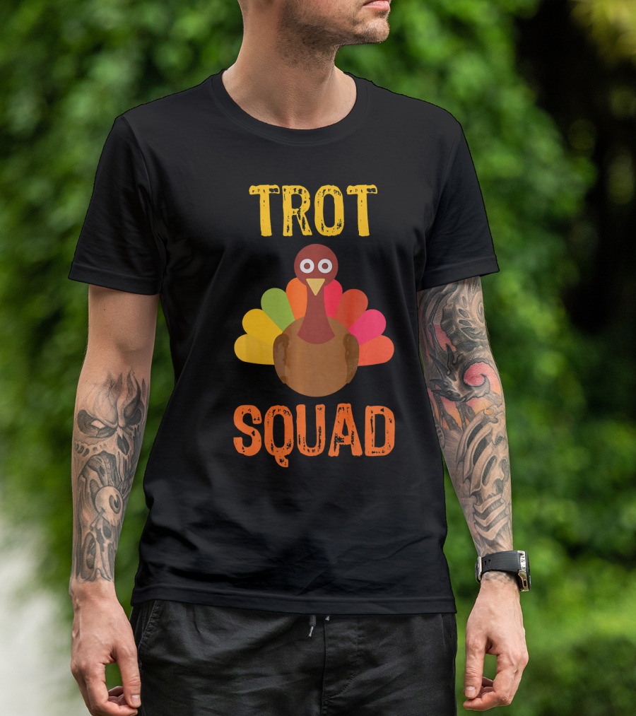 Trot Squad Colorful Thanksgiving Turkey T-Shirt