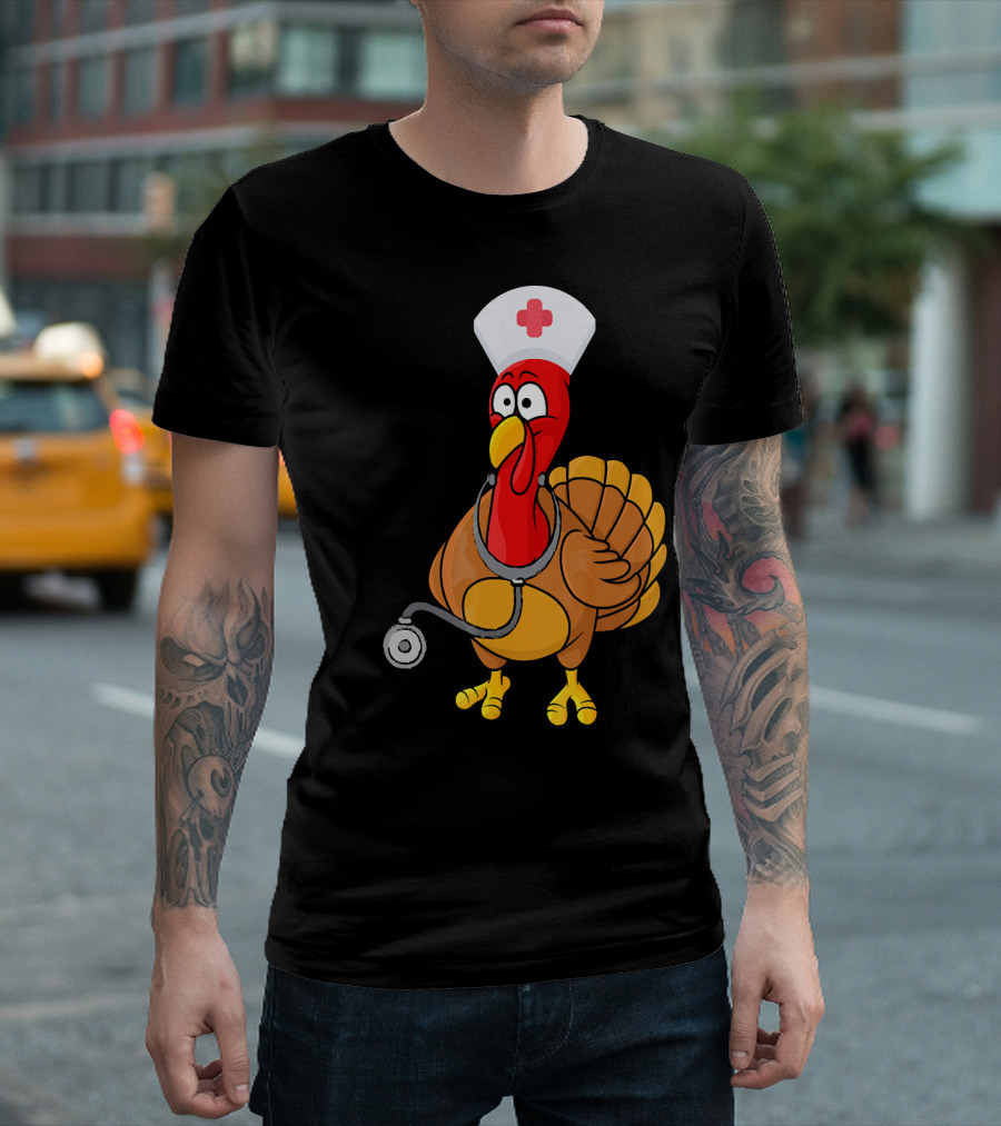 Funny Nurse Turkey for Nurses Thanksgiving T-Shirt