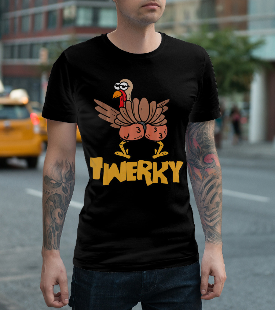 Twerky Thanksgiving Funny Turkey Dance Cartoon T-Shirt