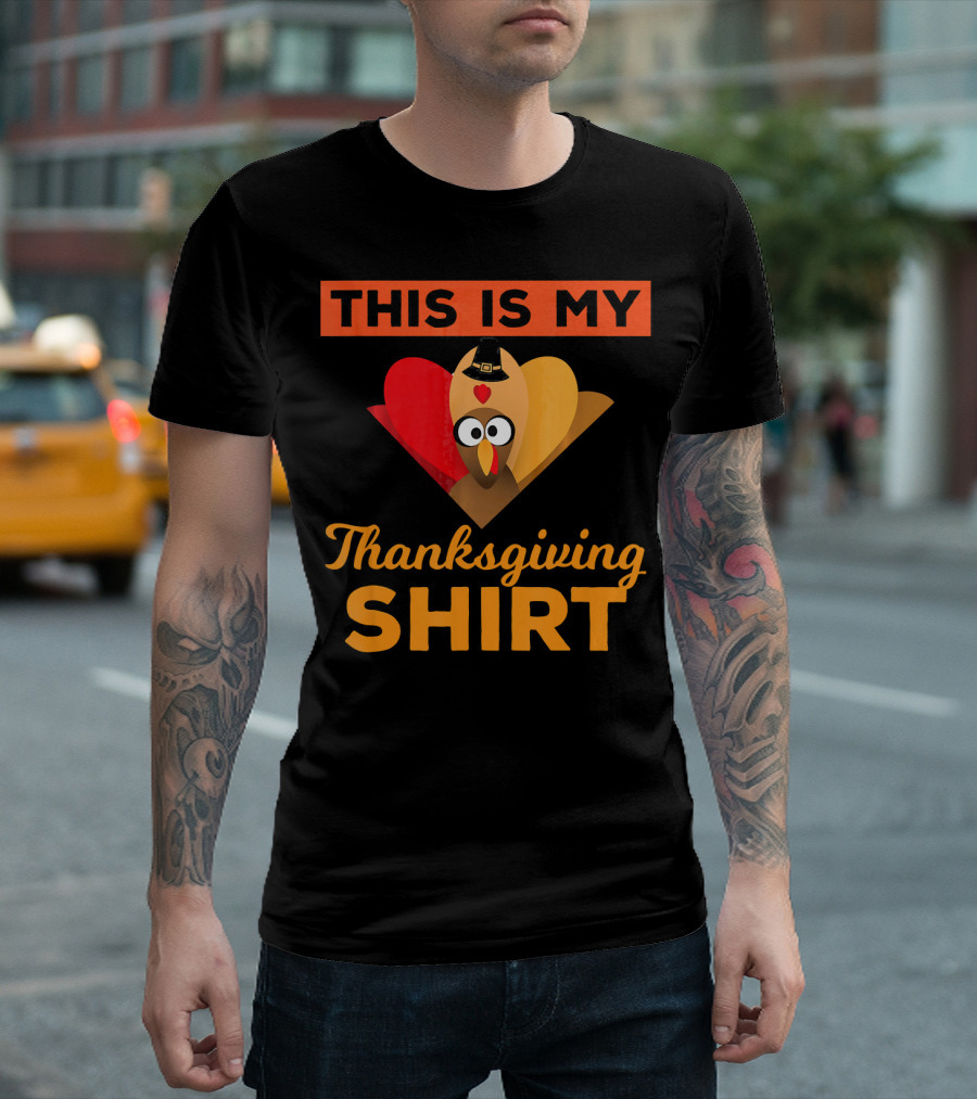 This Is My Thanksgiving Shirt Funny Runaway Turkey T-Shirt