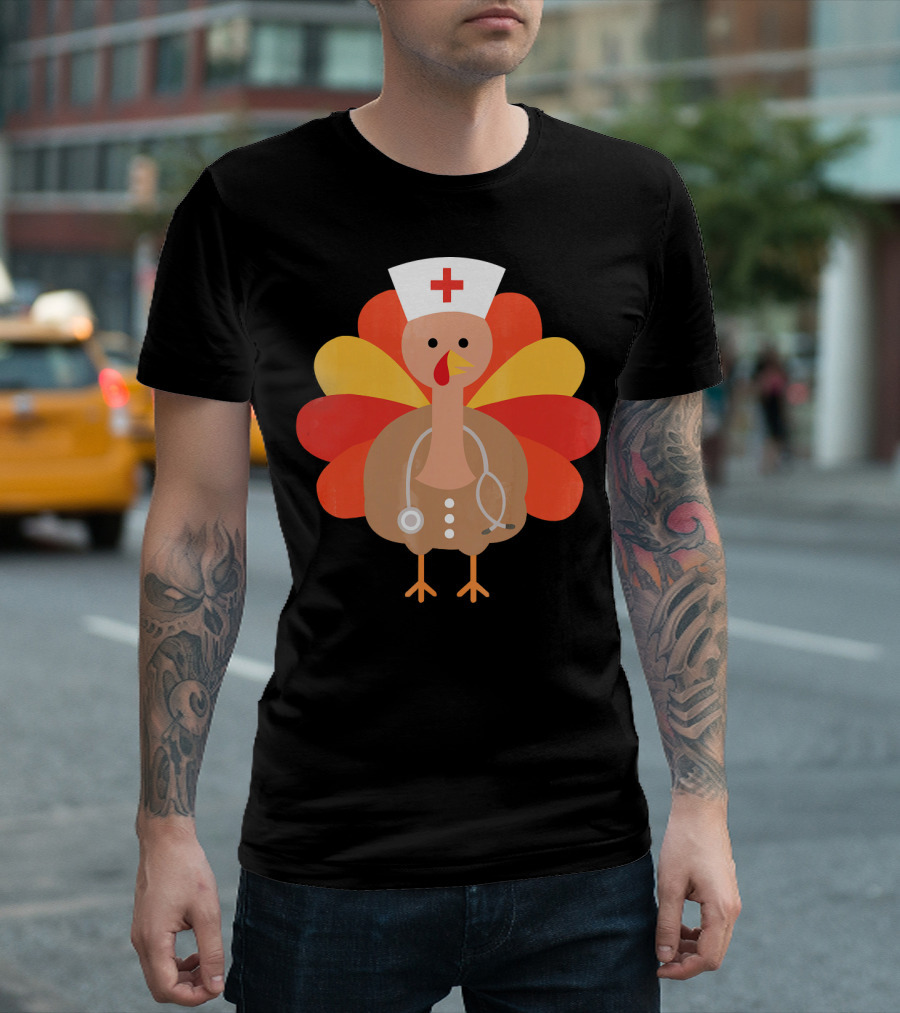Thanksgiving Nurse Turkey with Stethoscope Cool T-Shirt