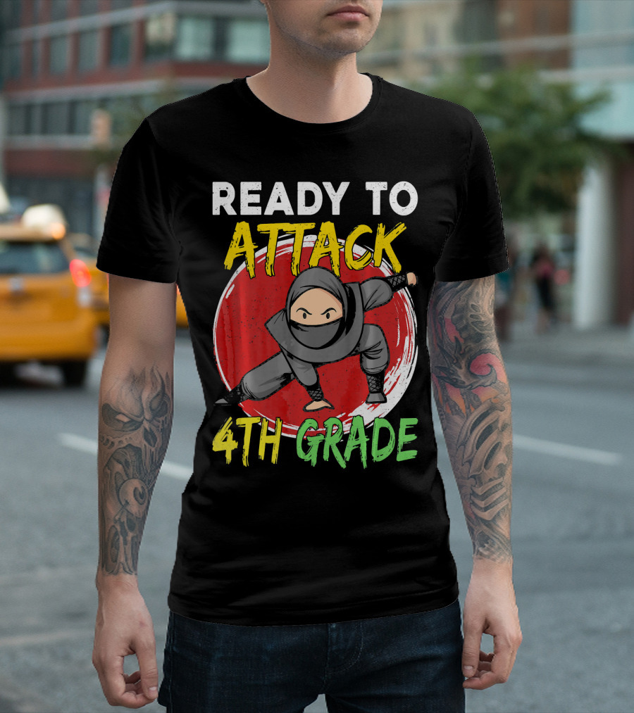 Ninja Ready To Attack 4th Grade T-Shirt