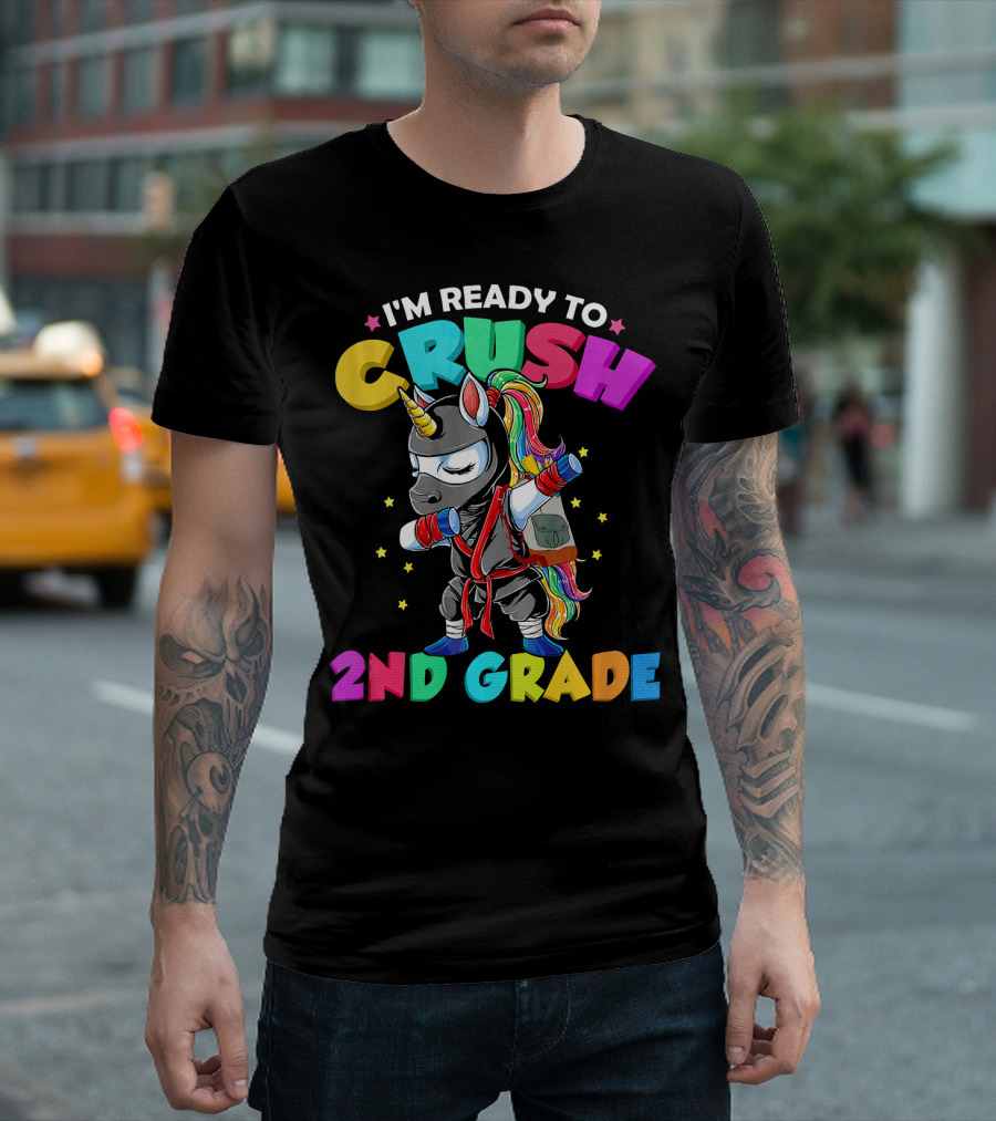 I'm Ready to Crush 2nd Grade Dabbing Unicorn Ninja T-Shirt