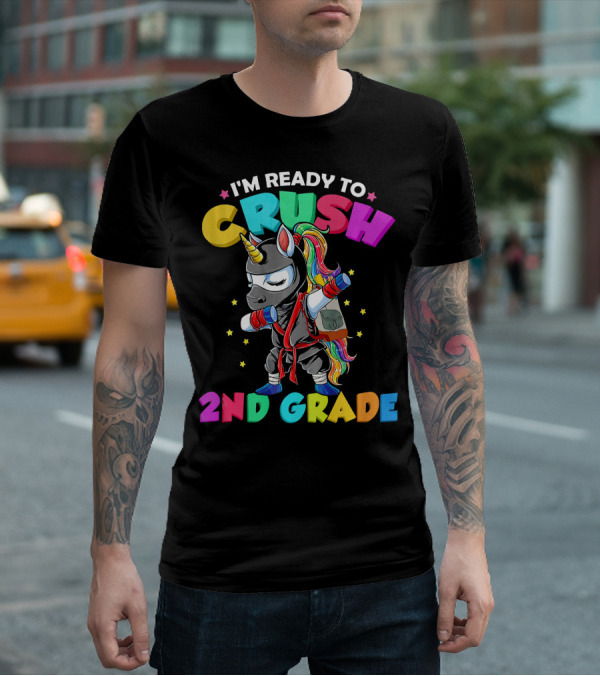 I'm Ready To Crush 2nd Grade Dabbing Unicorn Ninja T-Shirt