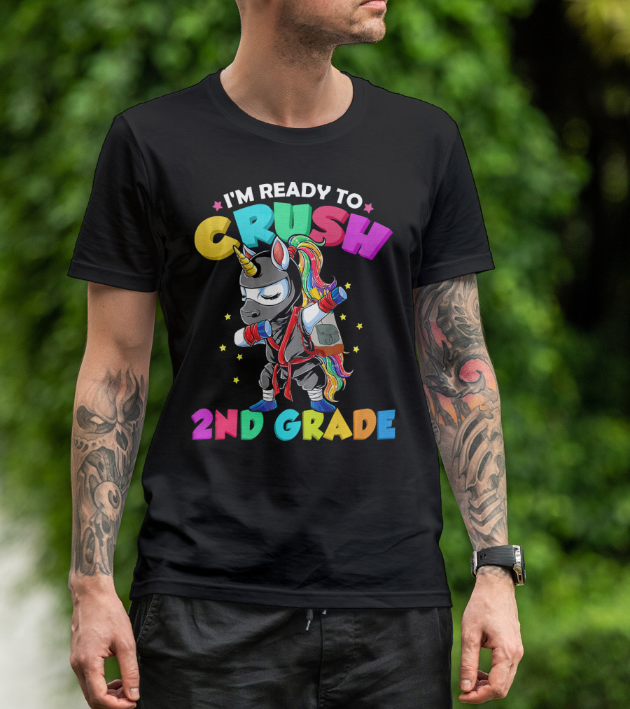 I'm Ready To Crush 2nd Grade Dabbing Unicorn Ninja T-Shirt