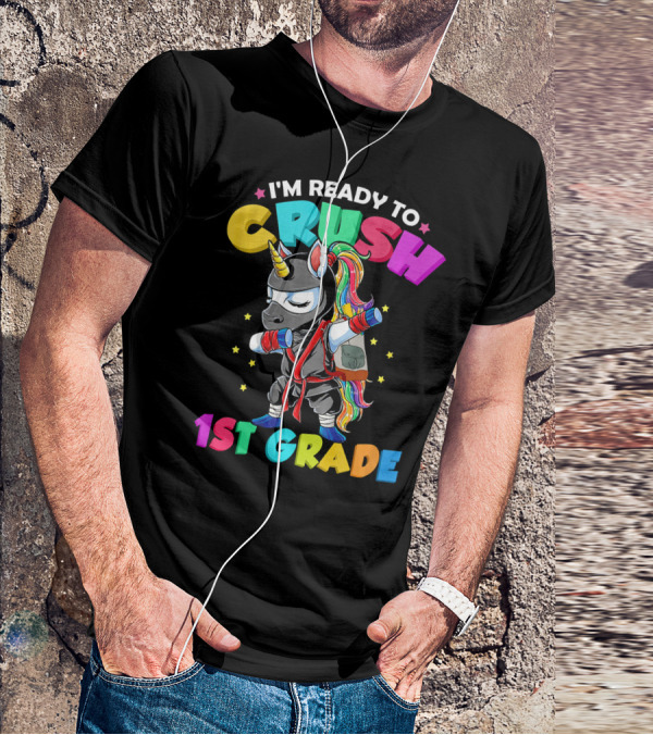 I'm Ready To Crush 1st Grade Dabbing Ninja Unicorn T-Shirt