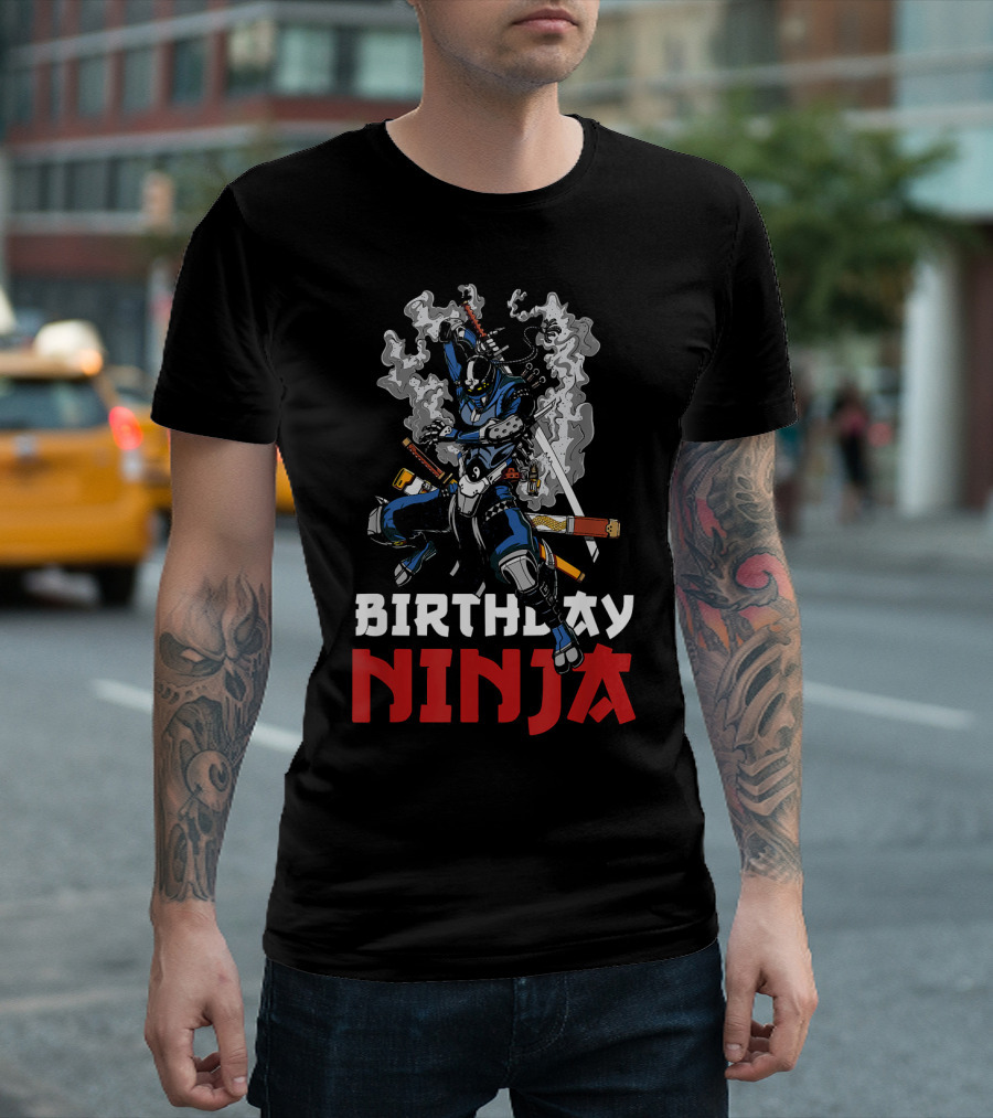 Birthday Ninja Samurai Robot Martial Warrior T-Shirt