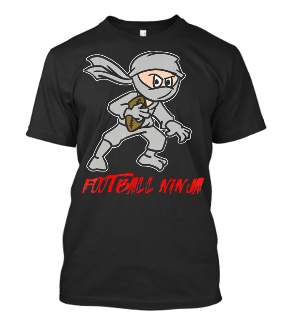Football Ninja Funny Sport Game League Ninja Holding Football T-Shirt