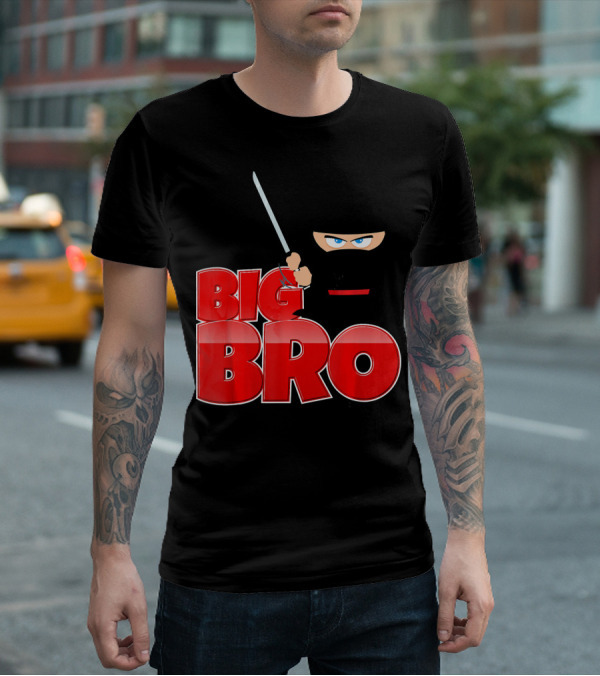 Big Bro Ninja Big Brother With Sword And Mask T-Shirt