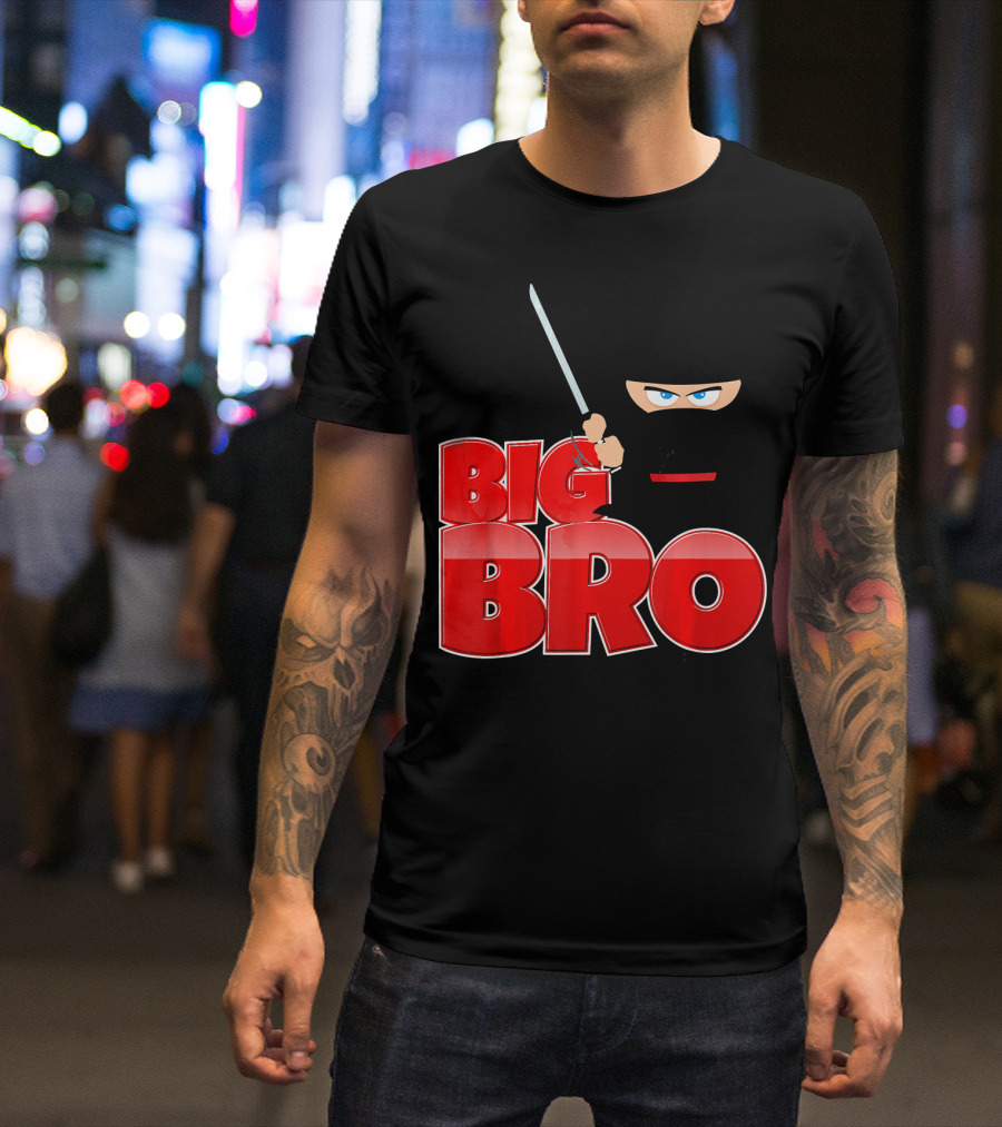 Big Bro Ninja Big Brother With Sword And Mask T-Shirt