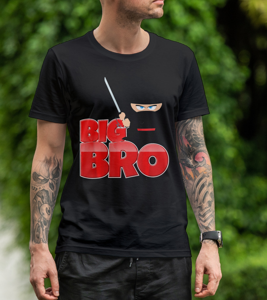 Big Bro Ninja Big Brother With Sword And Mask T-Shirt