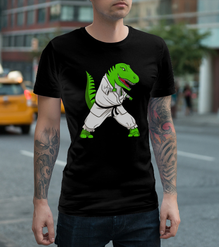 T Rex Dinosaur Karate Ninja Martial Arts Gi T-Shirt