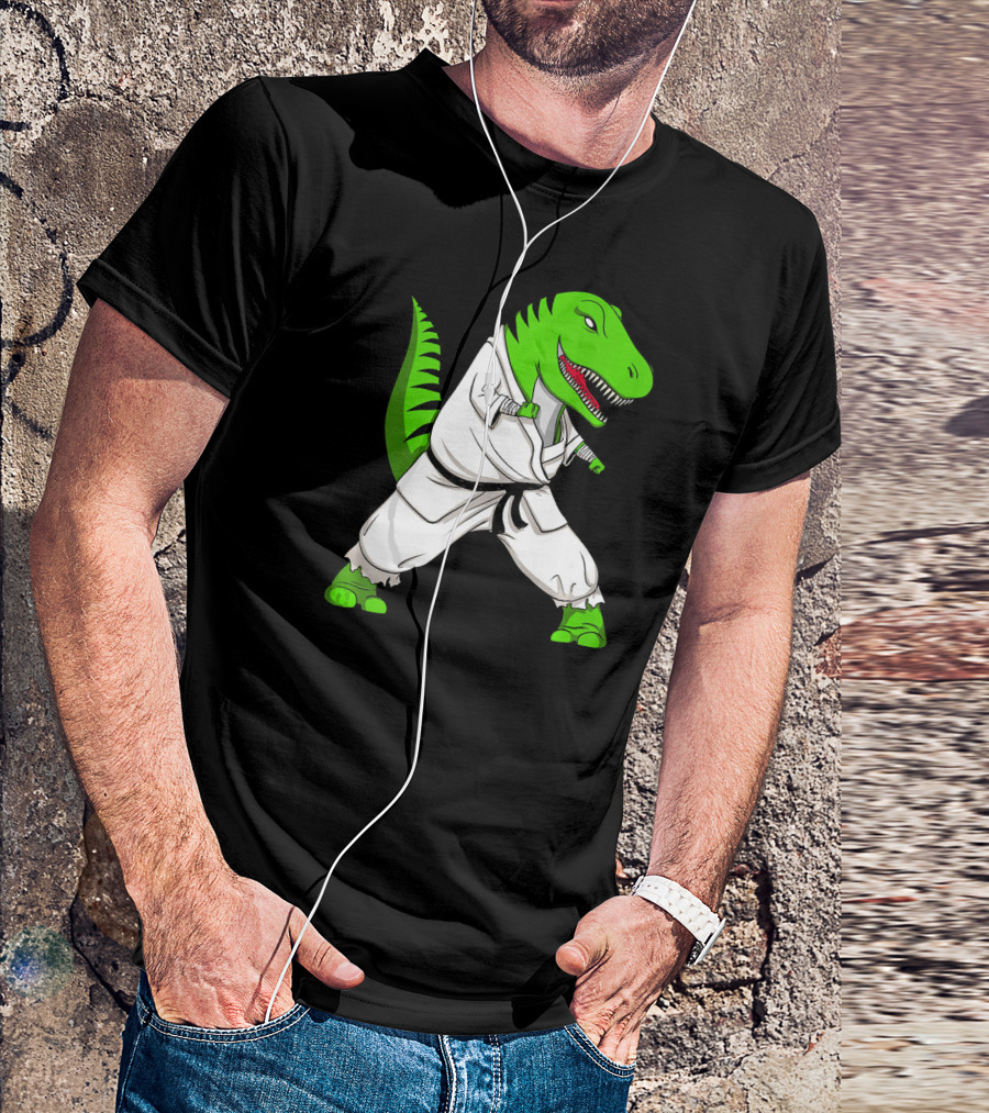 T Rex Dinosaur Karate Ninja Martial Arts Gi T-Shirt