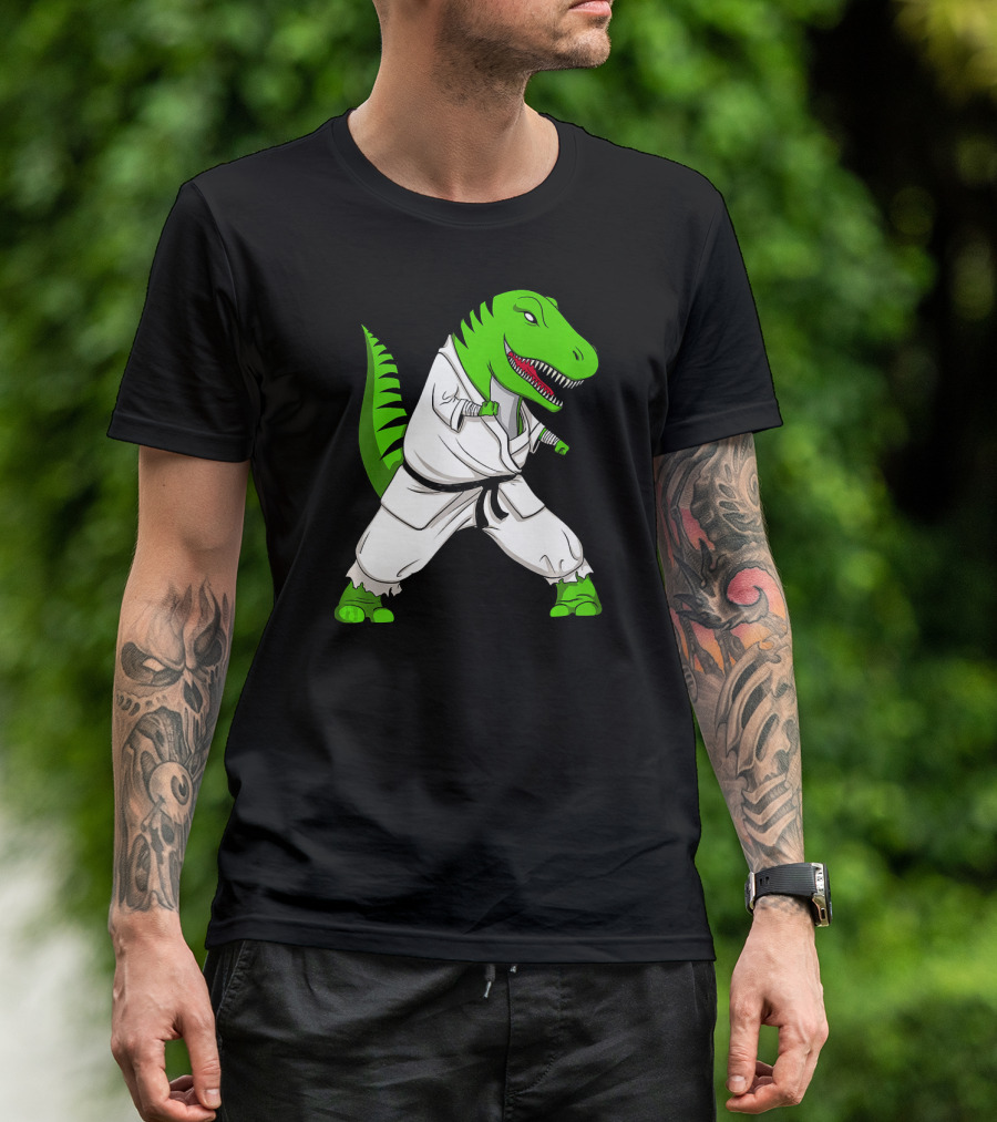 T Rex Dinosaur Karate Ninja Martial Arts Gi T-Shirt