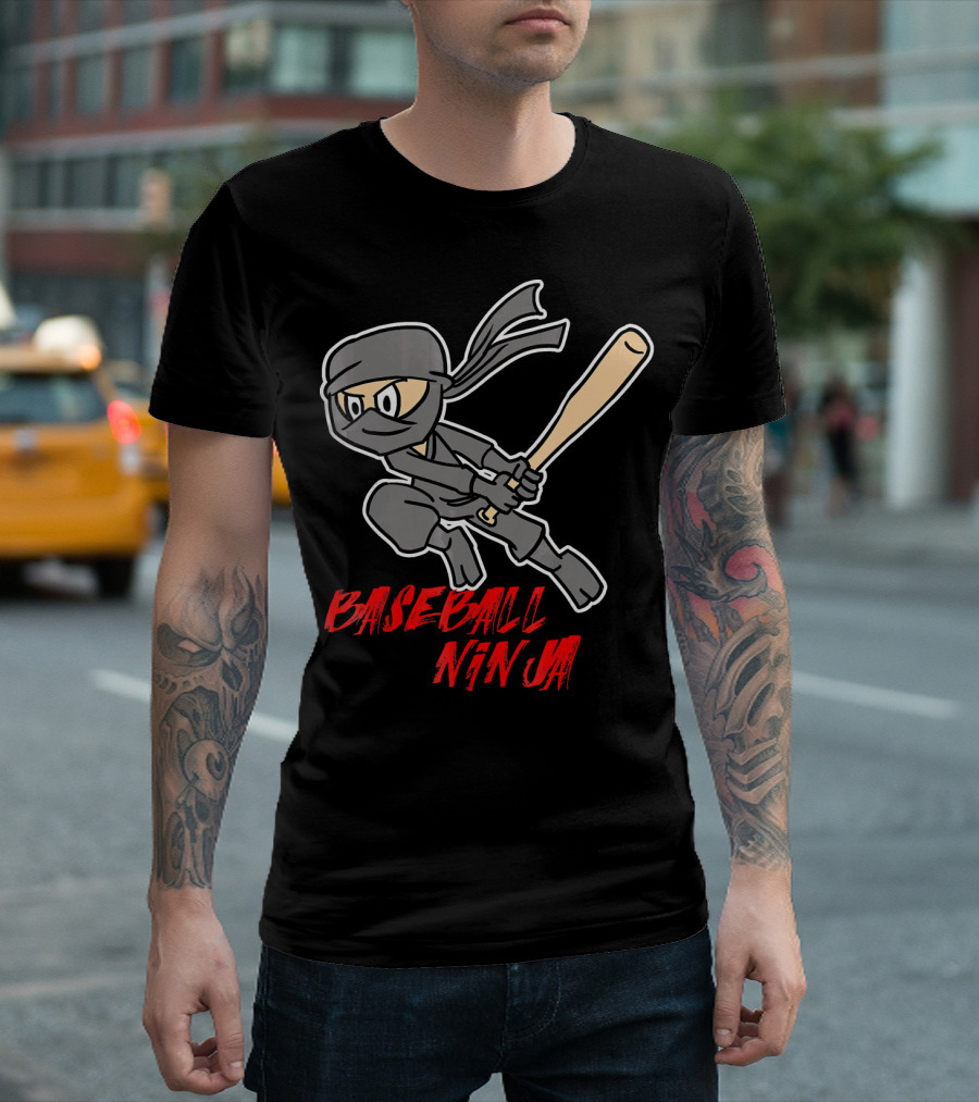 Baseball Ninja Funny Sport Game League Action T-Shirt