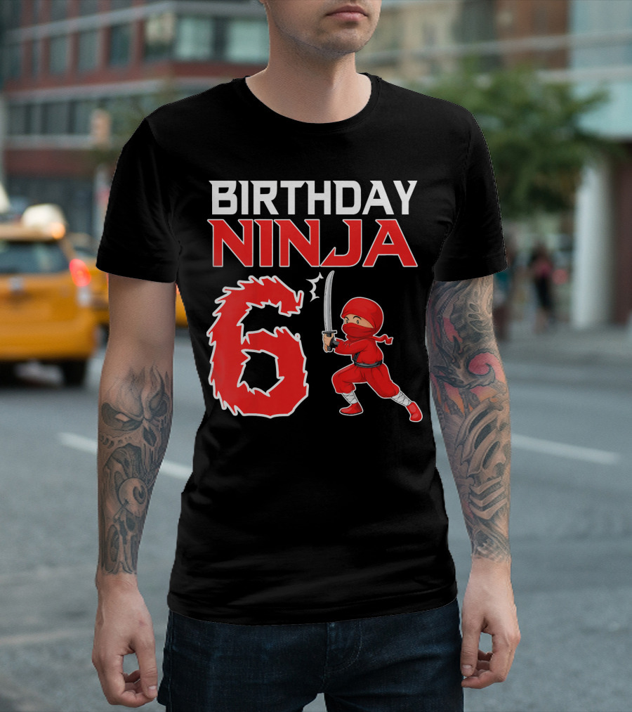 Birthday Ninja 6 Years Old Boy T-Shirt