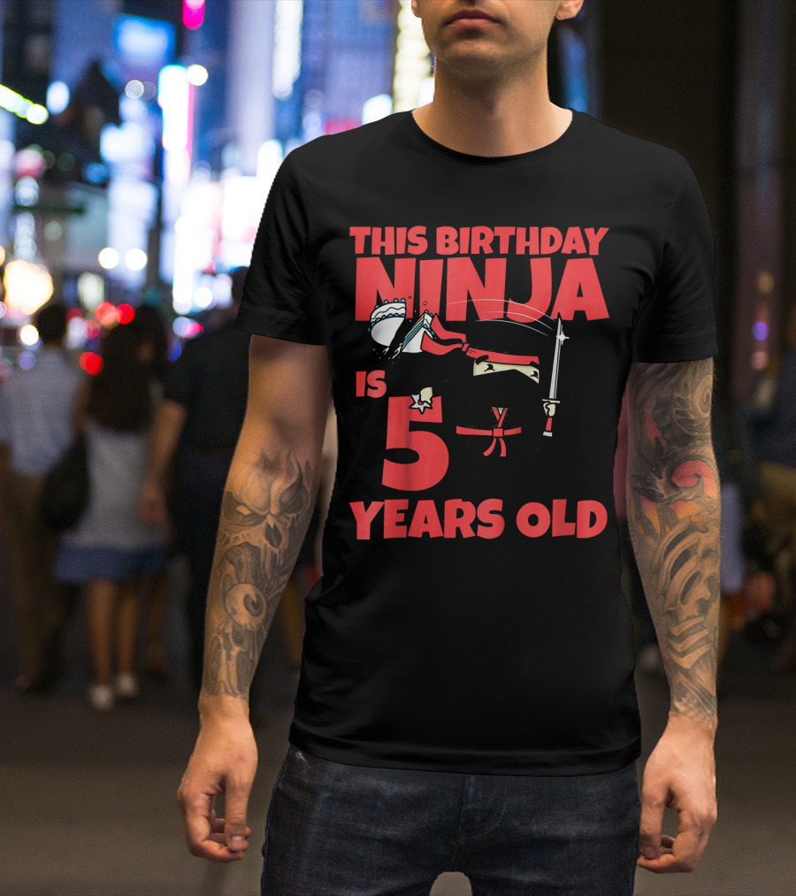 This Birthday Ninja Is 5 Years Old T-Shirt