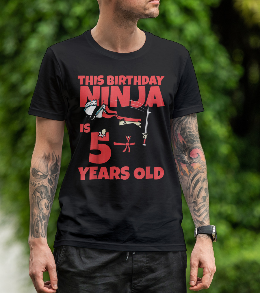 This Birthday Ninja Is 5 Years Old T-Shirt