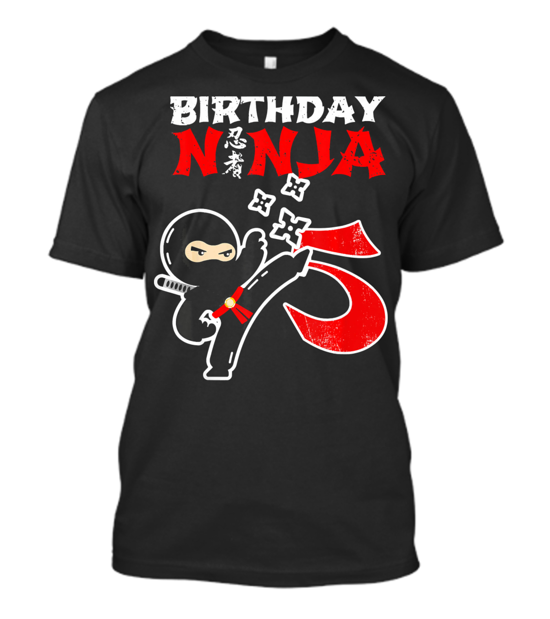 Birthday Ninja Kicking 5th T-Shirt