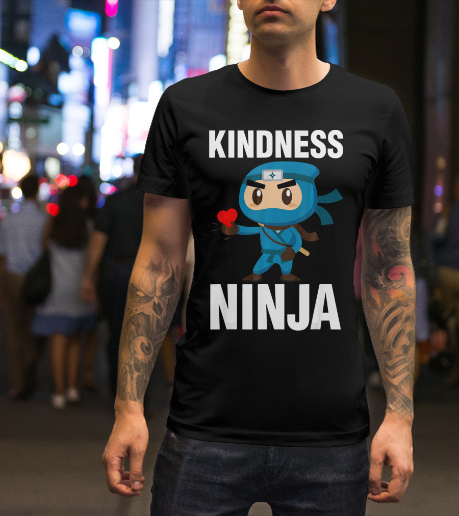 Kindness Ninja Anti Bullying Kids School Hero With Heart T-Shirt