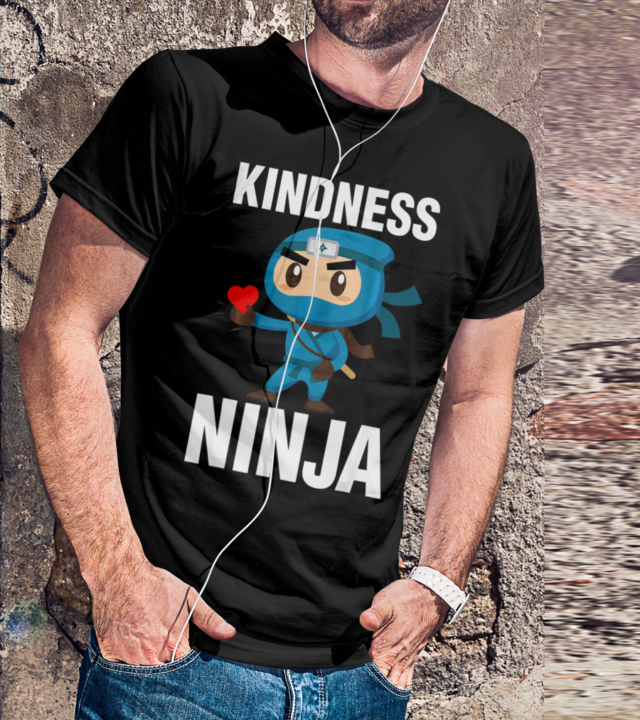Kindness Ninja Anti Bullying Kids School Hero With Heart T-Shirt
