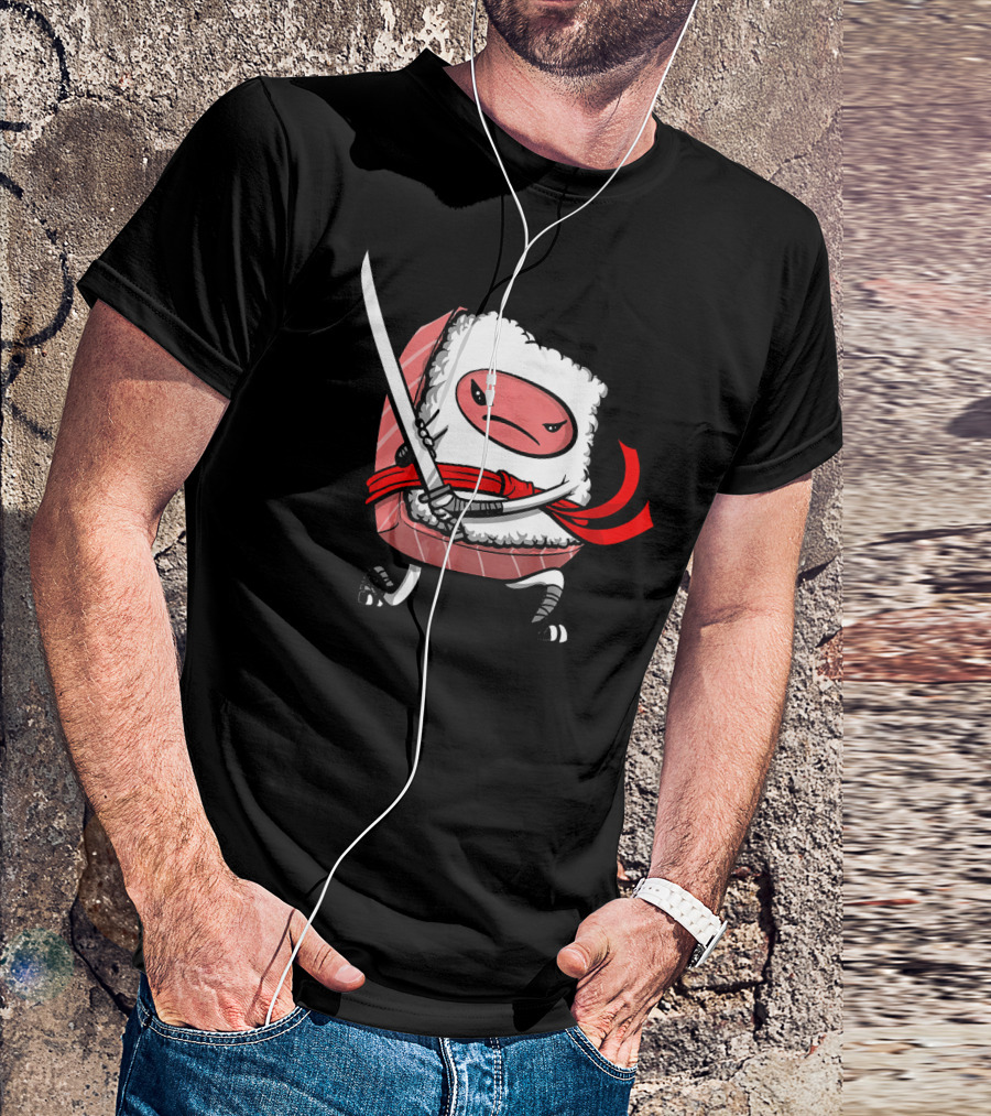 Sushi Samurai Ninja Funny Martial Arts Warrior With Sword T-Shirt