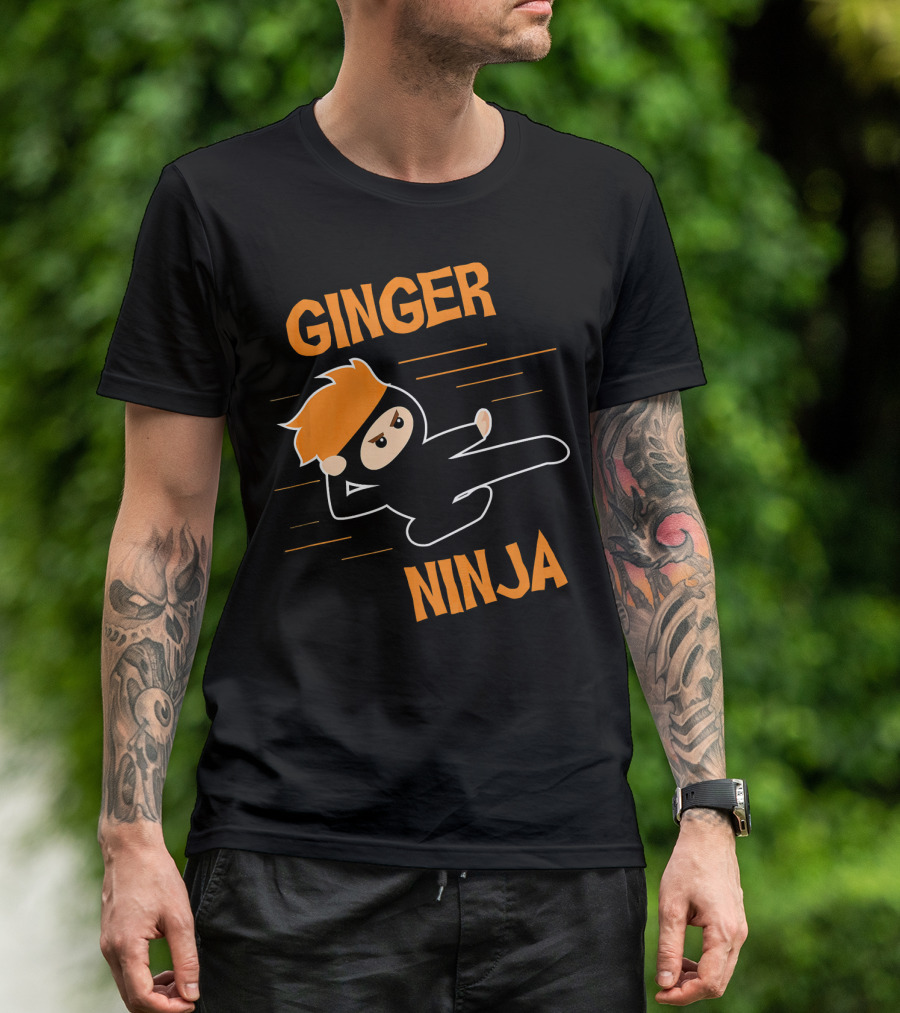 Ginger Ninja Red Hair Funny Kick T-Shirt