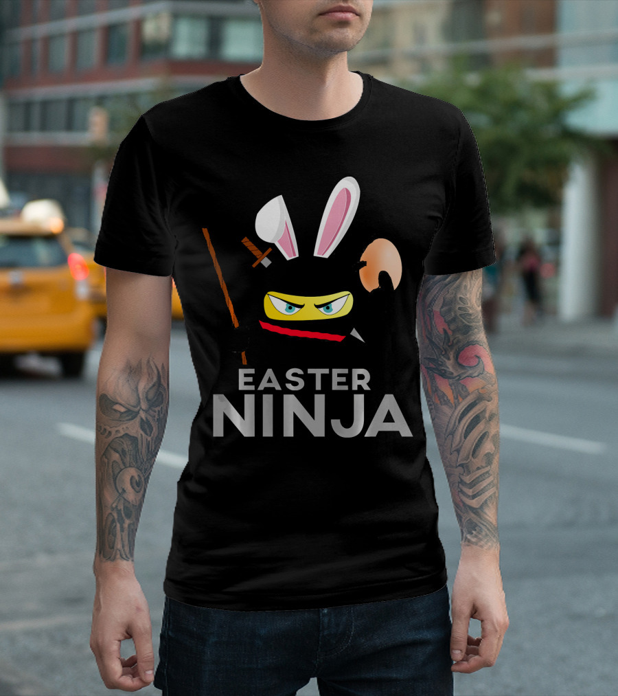 Easter Ninja Rabbit Mask Samurai Sword T-Shirt