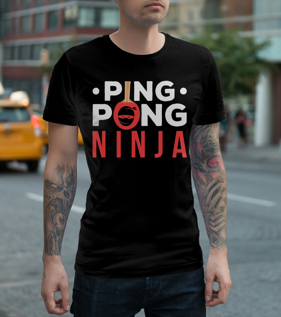 Pong Ninja Ping Funny Paddle Face T-Shirt